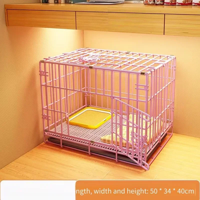 Large Space House For Dogs Pet Supplies Pet Villa Dog Cage With Toilet Tray Puppy House Iron Mesh Dog Cage Indoor Duplex Luxury