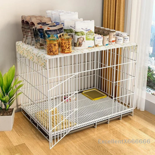 Large Space House For Dogs Pet Supplies Pet Villa Dog Cage With Toilet Tray Puppy House Iron Mesh Dog Cage Indoor Duplex Luxury