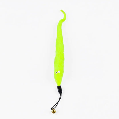 3 Pcs Cat Larva Toy Replacement Set Featuring Soft  Curved Insects With Bells Suitable For Interactive Catching Rods Indoor Cats