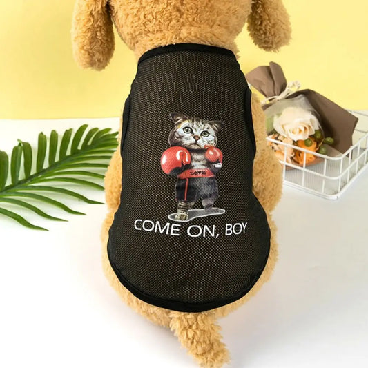 Cute Cartoon Pet Dog Clothes Summer Thin Mesh Dog Cat Vest Cat Teddy Bear Pomy Pet Puppy Breathable Cool Clothing Dog Costume