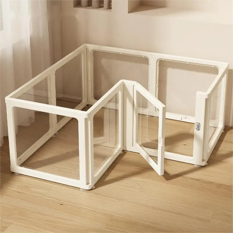 Small Pet Dog Cage Full Transparent Acrylic Indoor Home Security Fence Safe for Cats and Dogs