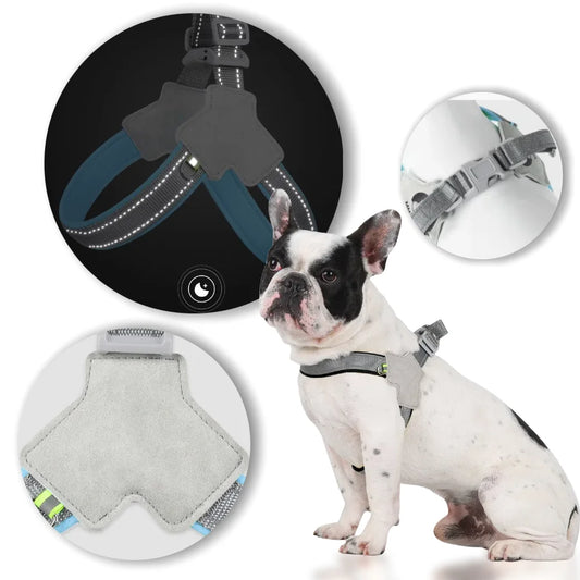 Reflective Pet Dog Harness For Small Medium Large Dogs Adjustable Nylon Pet Chest Strap No Pull Coller Harness Bulldog Supplies