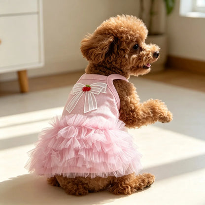 1 pet sleeveless printed dress, suitable for indoor and outdoor use, lightweight, breathable and elastic cat and dog clothing