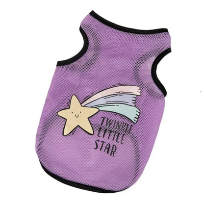 Cute Cartoon Pet Dog Clothes Summer Thin Mesh Dog Cat Vest Cat Teddy Bear Pomy Pet Puppy Breathable Cool Clothing Dog Costume