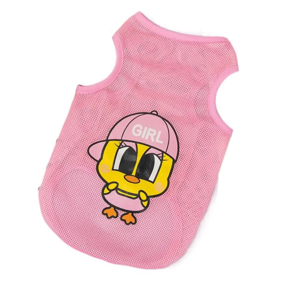 Cute Cartoon Pet Dog Clothes Summer Thin Mesh Dog Cat Vest Cat Teddy Bear Pomy Pet Puppy Breathable Cool Clothing Dog Costume