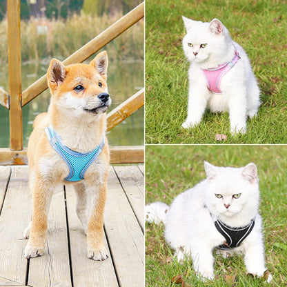 Cat Dog Harness Vest Chest Rope Set Reflective Breathable Adjustable Pet Harness for Small Medium Dogs Outdoor Walking