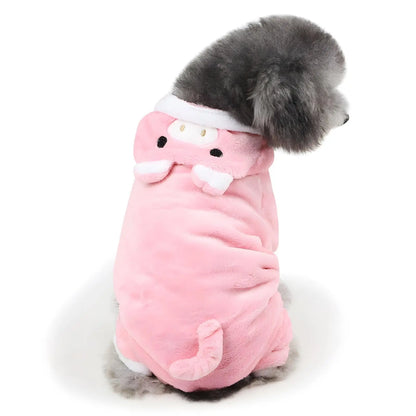 1 Piece of Piggy Pattern Pet Clothing for Kittens and Puppies - Cotton and Wool Knitted Fabric for Autumn and Winter Clothing Suitable for Small, Medium and Large Dogs