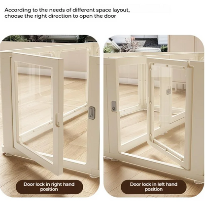 Small Pet Dog Cage Full Transparent Acrylic Indoor Home Security Fence Safe for Cats and Dogs