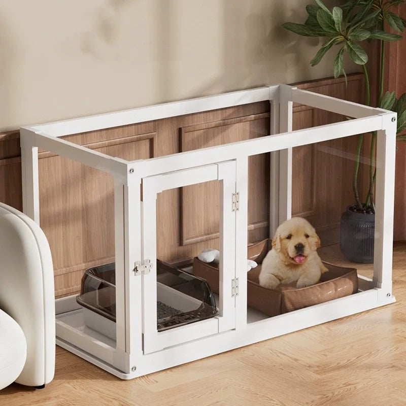 Small Pet Dog Cage Full Transparent Acrylic Indoor Home Security Fence Safe for Cats and Dogs