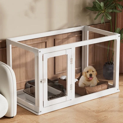 Small Pet Dog Cage Full Transparent Acrylic Indoor Home Security Fence Safe for Cats and Dogs