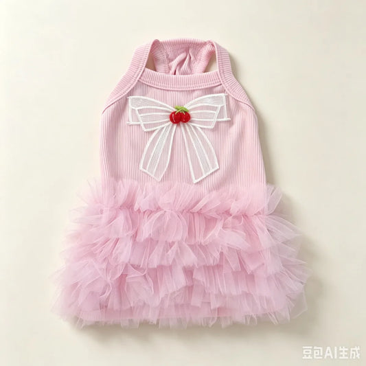 1 pet sleeveless printed dress, suitable for indoor and outdoor use, lightweight, breathable and elastic cat and dog clothing