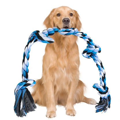 35" Indestructible Dog Rope Toy - Heavy Duty Chew & Teeth Cleaner for Large Dogs
