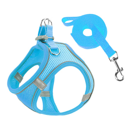 Cat Dog Harness Vest Chest Rope Set Reflective Breathable Adjustable Pet Harness for Small Medium Dogs Outdoor Walking