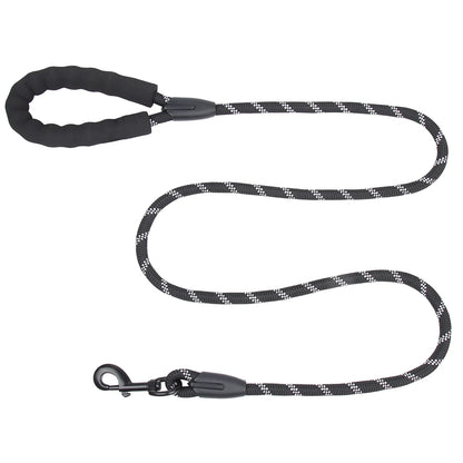 1.5m Reflective Dog Leash Nylon Anti-Pull Padded Handle Tear-Resistant Rope Medium Large Dog Leash Training Heavy-Duty Walking