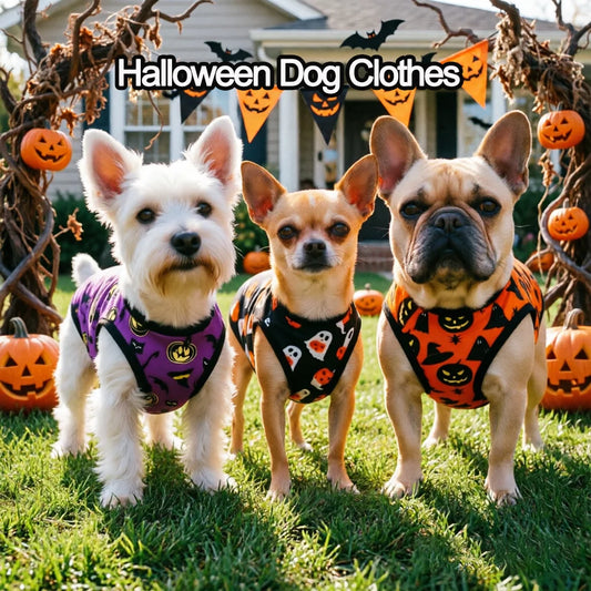 Dog Clothes for Small Medium Dogs Cats Halloween Pumpkin Paw Print Puppy Vests Chihuahua Yorkies Costumes Pet Party Clothing