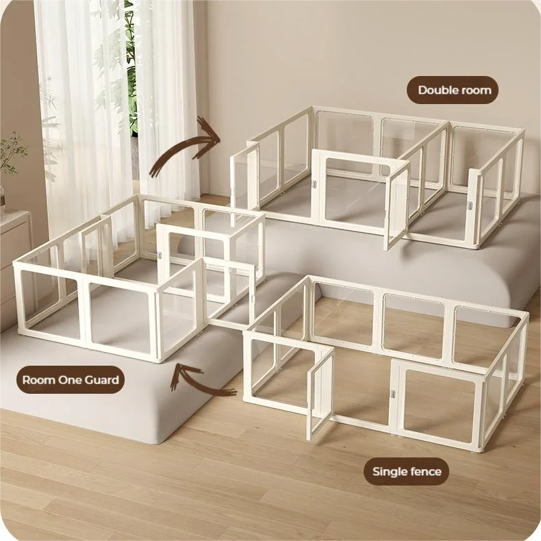 Small Pet Dog Cage Full Transparent Acrylic Indoor Home Security Fence Safe for Cats and Dogs