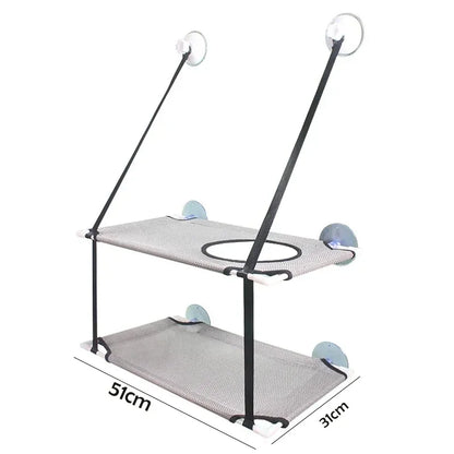 Cat Hammock Suction Cup Windowsill Cat Comfortable Hammocks Summer Breathable Mesh Single/Double Hanging Beds Pet Accessories