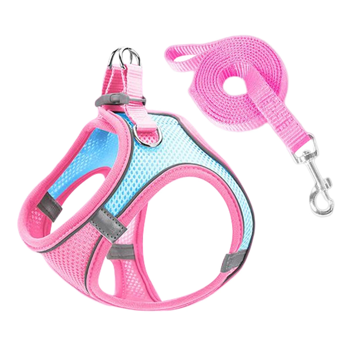 Cat Dog Harness Vest Chest Rope Set Reflective Breathable Adjustable Pet Harness for Small Medium Dogs Outdoor Walking