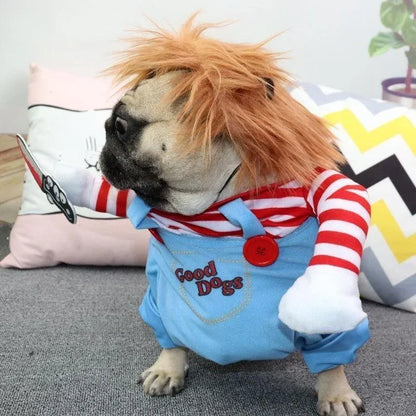 2026 Funny Pet Puppy Clothes Halloween Pet Dog Costumes Comical Outfits Holding A Knife Set Pet Cat Dog Festival Party Clothing