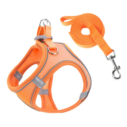 Cat Dog Harness Vest Chest Rope Set Reflective Breathable Adjustable Pet Harness for Small Medium Dogs Outdoor Walking