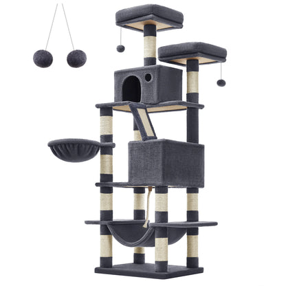 FEANDREA scratching post Cat Tree 168cm Multi-storey Large Cat Tipping Protection