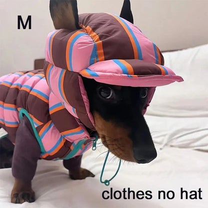 Autumn Winter Warm  Pet Clothing Stripe Double Sided Wearable Dogs Cats Wadded Jacket Cute Soft Thickened Small Dog Cotton Coat