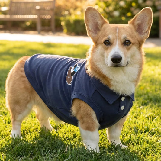 Fashion Embroidered Dog Polo Shirt Breathable Sleeveless Pet Clothing For Small Breeds Outdoor Walking Pet Outfit